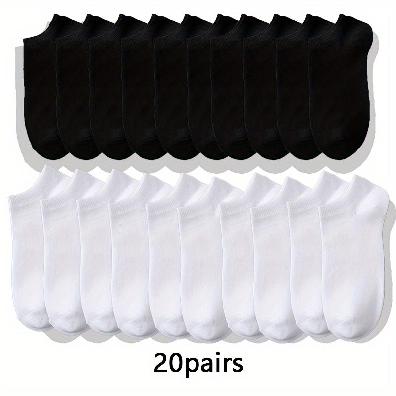 10/20/30 pairs Men's 10/20/30 Pairs Compression Sports Socks, Sweat-Wicking, Anti-Odor, Non-Slip for Running, Basketball, Fitness