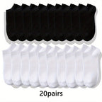 10/20/30 pairs Men's 10/20/30 Pairs Compression Sports Socks, Sweat-Wicking, Anti-Odor, Non-Slip for Running, Basketball, Fitness