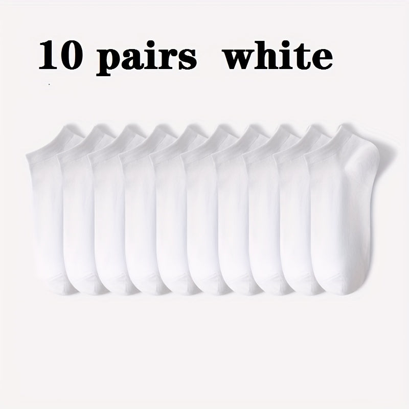 1/5/10/20/30 Pairs Essential Ankle Socks - Soft, Lightweight, Low-Cut, All-Match, Comfortable Women's Stockings & Hosiery