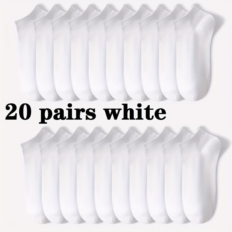 1/5/10/20/30 Pairs Essential Ankle Socks - Soft, Lightweight, Low-Cut, All-Match, Comfortable Women's Stockings & Hosiery