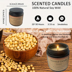 12-Pack Scented Candle Set, 100g (3.53oz) Home Smokeless Candle, 30 Hours Burning Time, Home Aromatherapy, Black Glass Gift Box Set, Wedding, Birthday, Halloween, Thanksgiving, Christmas, Mom, Friend, Wife, Sister, Women's Ho