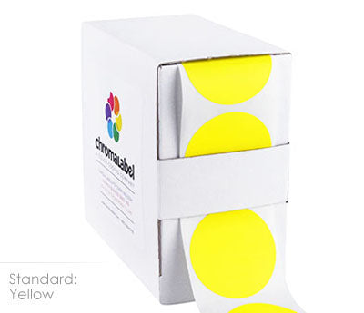 1-1/2" Permanent Round Color-Code Round Dot Inventory Labels: 500/Box