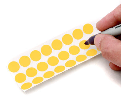 1/2" Permanent Round Color-Code Sheeted Dot Pack (Specialty): 1,200/Pack