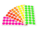 1/2" Permanent Round Color-Code Sheeted Dot Pack (Fluorescent): 1,200/Pack