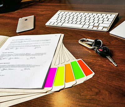 1" x 3" Removable Color-Code Rectangle Label Variety Kit (Fluorescent Colors): 150/Pack