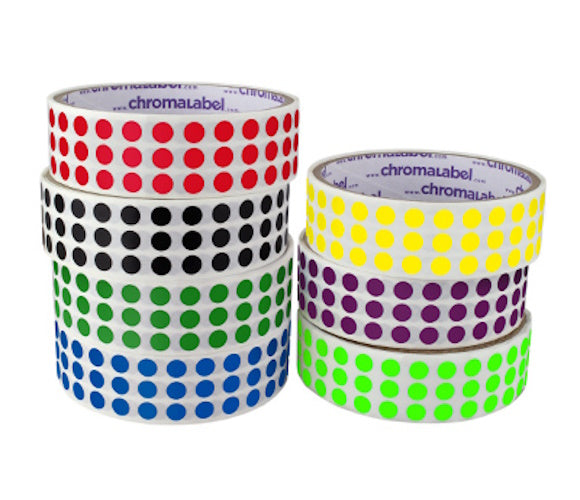 1/4" Permanent Round, Color-Code Dot Stickers: 1,000/Roll