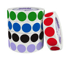 1" Removable Round, Color-Code Dots: 1,000/Roll