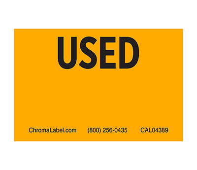 2" x 3" Removable "New" and "Used" Labels: 500/Roll