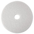 3M Low-Speed Super Polishing Floor Pads 4100, 27" Diameter, White, 5/Carton