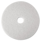 3M Low-Speed Super Polishing Floor Pads 4100, 27" Diameter, White, 5/Carton