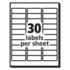 Avery Matte Clear Easy Peel Mailing Labels w/ Sure Feed Technology, Laser Printers, 1 x 2.63, Clear, 30/Sheet, 25 Sheets/Box