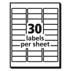 Avery Matte Clear Easy Peel Mailing Labels w/ Sure Feed Technology, Laser Printers, 1 x 2.63, Clear, 30/Sheet, 50 Sheets/Box