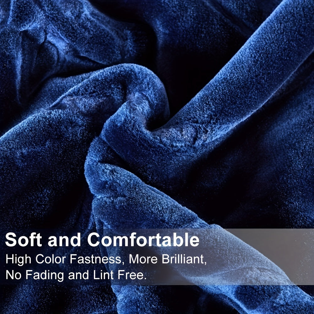 1-Piece (without Pillowcases) Thick Raschel Printed Blanket King Size Luxurious Single Ply 9 Lbs Soft & Warm Blanket Bed Home Gifts 85 X 95 In (215x240cm) For Any Decor