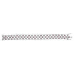 14K White Gold Pink Sapphire and Diamond Floral Lattice Link Bracelet - 7.25" Inches
