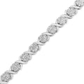 14K White Gold 6-1/3 Cttw Round Brilliant-Cut Diamond Round Cluster & X-Link 7" Tennis Bracelet (I-J Color, SI2-I1 Clarity)