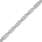 14K White Gold 10 5/8 Cttw Diamond Panel Link Bracelet  - 7" Inches
