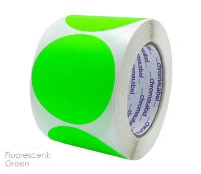 3" Removable Color-Code Round Dot Inventory Labels: 500/Roll