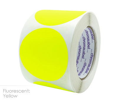 3" Removable Color-Code Round Dot Inventory Labels: 500/Roll