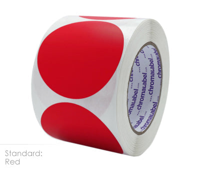 3" Removable Color-Code Round Dot Inventory Labels: 500/Roll