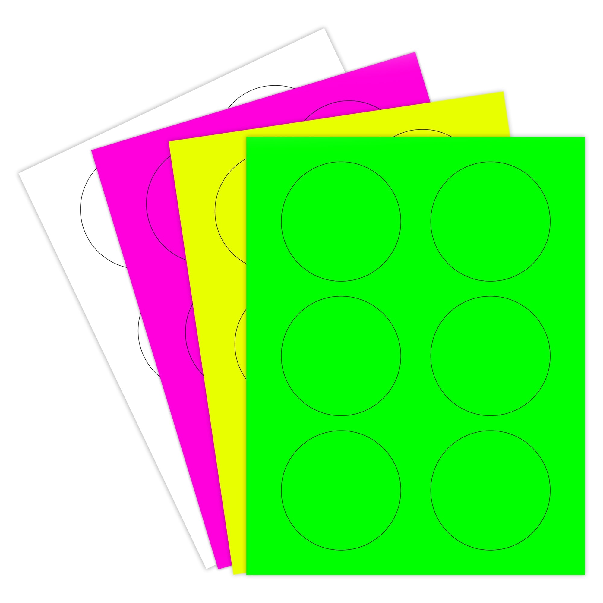 3" Printable Fluorescent Round Labels: 300/Pack