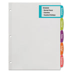 Avery Big Tab Printable Large White Label Tab Dividers, 5-Tab, 11 x 8.5, White, 20 Sets