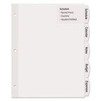 Avery Big Tab Printable Large White Label Tab Dividers, 5-Tab, 11 x 8.5, White, 20 Sets