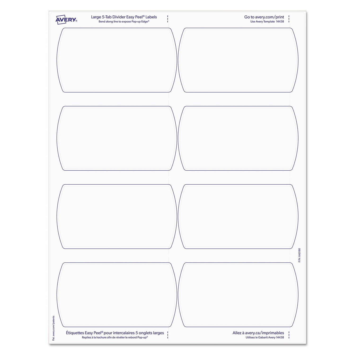 Avery Big Tab Printable Large White Label Tab Dividers, 5-Tab, 11 x 8.5, White, 20 Sets
