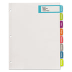 Avery Big Tab Printable Large White Label Tab Dividers, 8-Tab, 11 x 8.5, White, 20 Sets