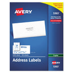 Avery Copier Mailing Labels, Copiers, 1.38 x 2.81, White, 24/Sheet, 100 Sheets/Box