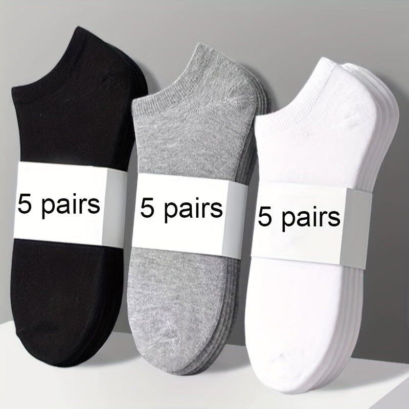 15 Pairs Unisex Low Cut Socks - Fashionable Solid Colors, Ultra-Soft & Featherweight - Ideal for Everyday Wear, Versatile Ladies & Gents Stockings & Hosiery Value Pack