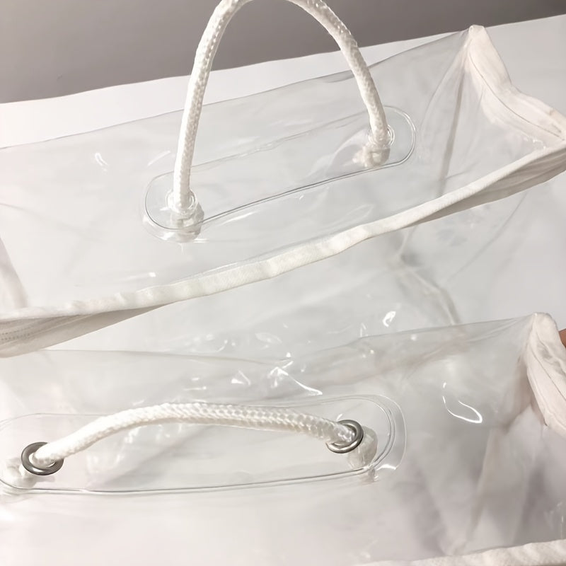 1pcs/2pcs 2-Pack Transparent PVC Travel Makeup Bag, Waterproof Cosmetic Pouch for Travel, Portable Quilt Blanket Storage Bag