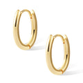 14K Gold Plated Sterling Silver Earrings Small Oval Hoop Earrings for Women Trendy Hypoallergenic Earrings Small Thick Huggie Hoops Earrings