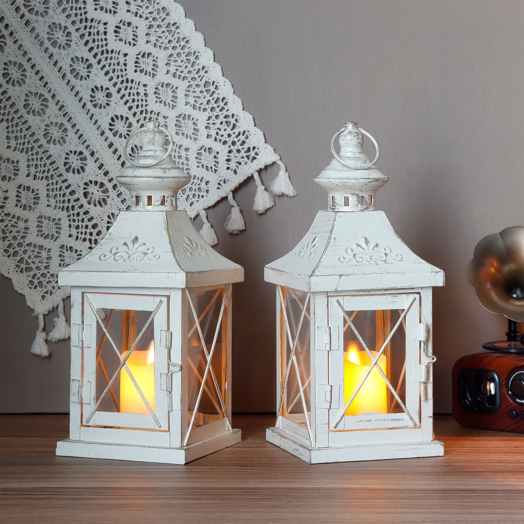 11'' High Decorative Candle Lantern (Set of2)