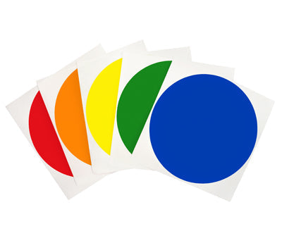4" Removable Round, Color-Code Dots: 100/Pack