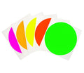 4" Removable Round Color Coding Sheeted Dot Kit (Fluorescent): 100/Pack