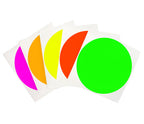 4" Removable Round Color Coding Sheeted Dot Kit (Fluorescent): 100/Pack