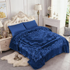 1-Piece (without Pillowcases) Thick Raschel Printed Blanket King Size Luxurious Single Ply 9 Lbs Soft & Warm Blanket Bed Home Gifts 85 X 95 In (215x240cm) For Any Decor