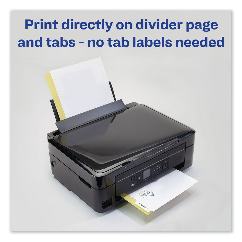 Avery Customizable Print-On Dividers, 3-Hole Punched, 5-Tab, 11 x 8.5, White, 25 Sets