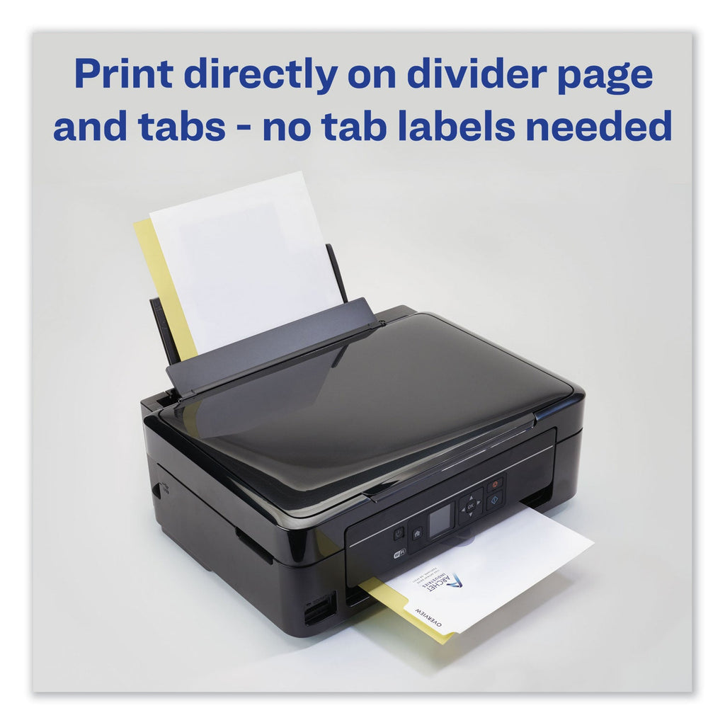 Avery Customizable Print-On Dividers, 3-Hole Punched, 5-Tab, 11 x 8.5, White, 1 Set