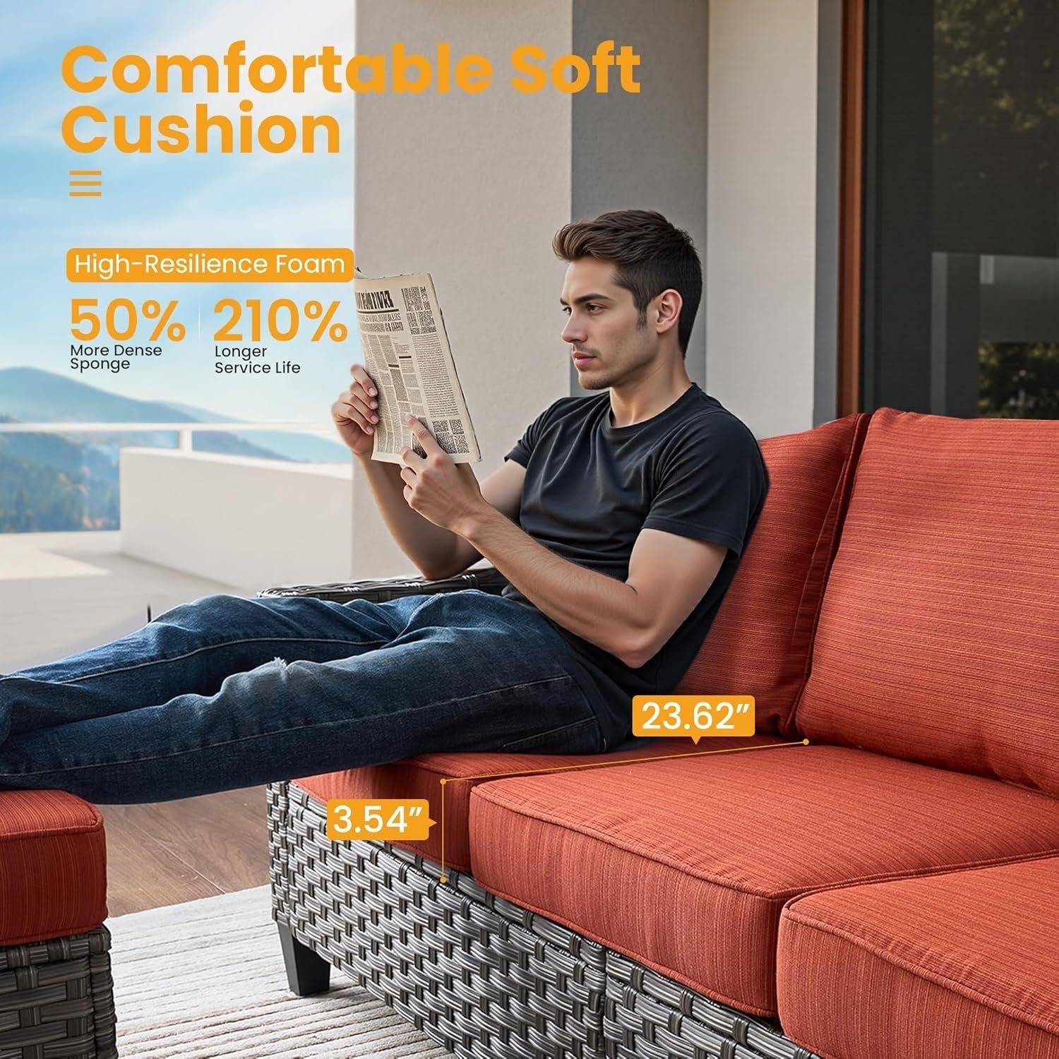 10 Piece Outdoor Patio Furniture Set with Fire Pit