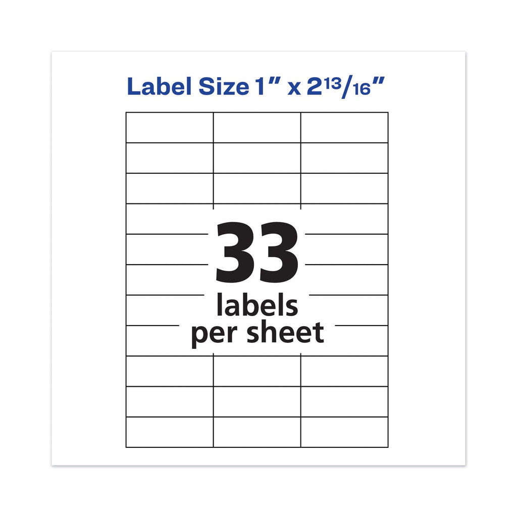 Avery Copier Mailing Labels, Copiers, 1 x 2.81, Clear, 33/Sheet, 70 Sheets/Pack