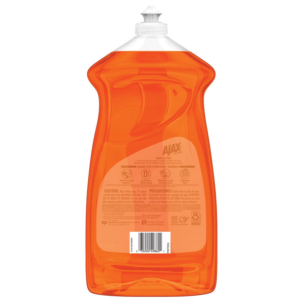 Ajax Dish Detergent, Liquid, Antibacterial, Orange, 52 oz, Bottle