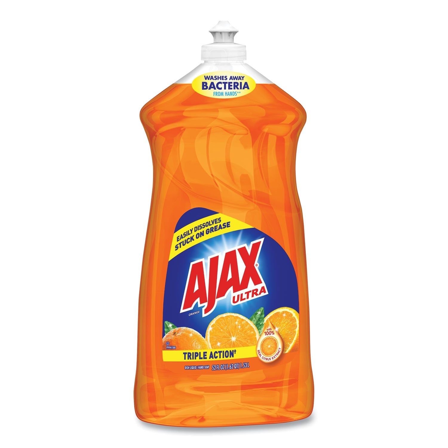 Ajax Dish Detergent, Liquid, Antibacterial, Orange, 52 oz, Bottle