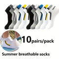 10/20/30 Pairs Mens Stripe Style Liner Socks - Ultra-Comfortable, Moisture-Wicking, Soft & Lightweight - Ideal for Outdoor Adventures & Casual Wear - Simple yet Stylish Design