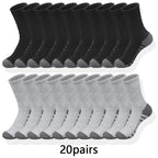 10/20/30 Pairs Of Men's Classic Crew Socks, Breathable Comfy Casual Unisex Socks For Men's Outdoor Wearing All Seasons Wearing