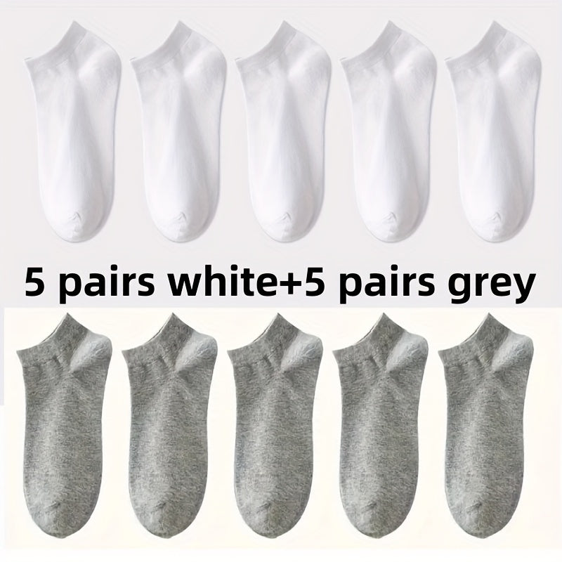 1/5/10/20/30 Pairs Essential Ankle Socks - Soft, Lightweight, Low-Cut, All-Match, Comfortable Women's Stockings & Hosiery