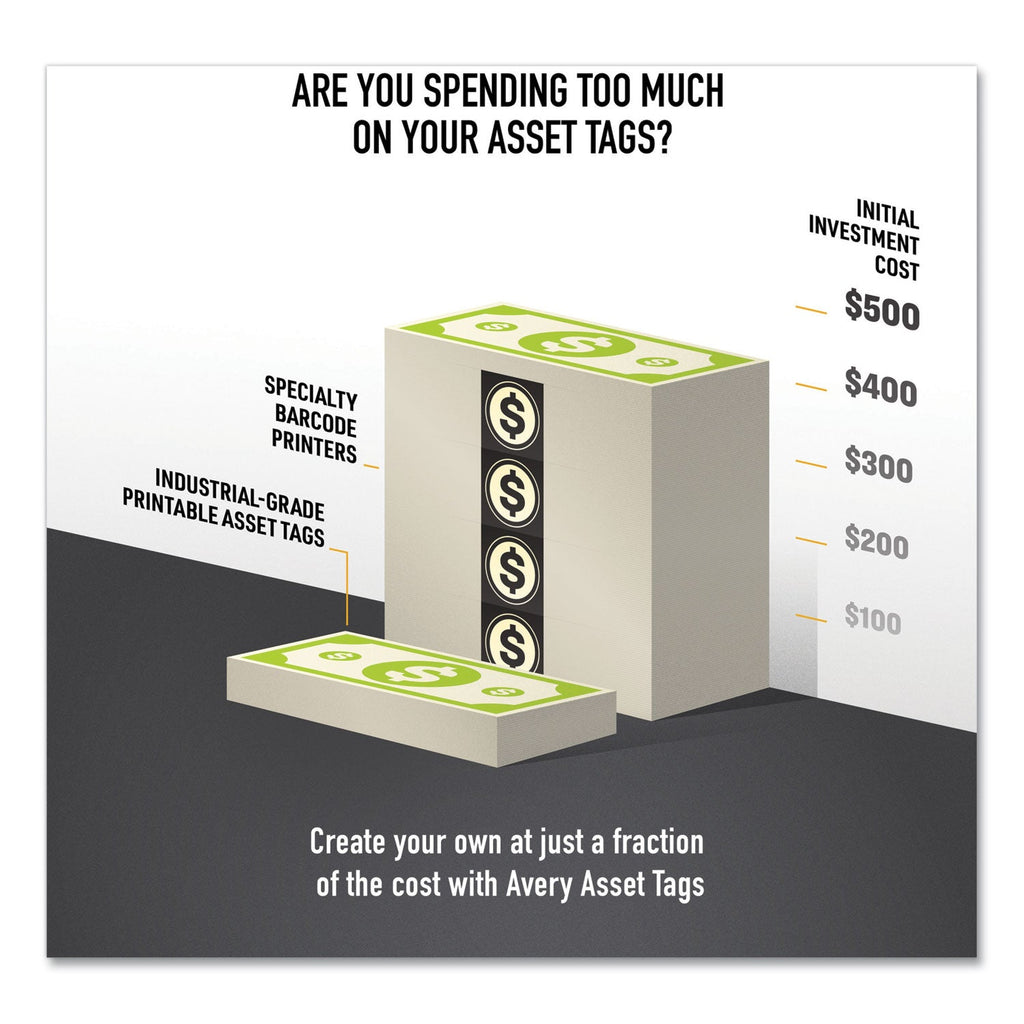 Avery PermaTrack Metallic Asset Tag Labels, Laser Printers, 0.5 x 1, Silver, 84/Sheet, 8 Sheets/Pack