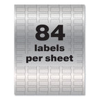 Avery PermaTrack Metallic Asset Tag Labels, Laser Printers, 0.5 x 1, Silver, 84/Sheet, 8 Sheets/Pack
