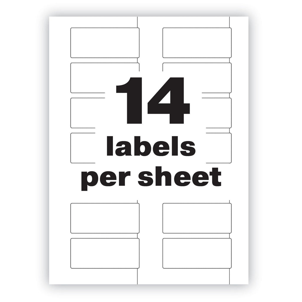 Avery PermaTrack Tamper-Evident Asset Tag Labels, Laser Printers, 1.25 x 2.75, White, 14/Sheet, 8 Sheets/Pack