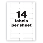 Avery PermaTrack Tamper-Evident Asset Tag Labels, Laser Printers, 1.25 x 2.75, White, 14/Sheet, 8 Sheets/Pack